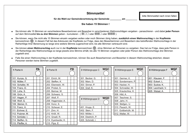 Beispiel-Stimmzettel