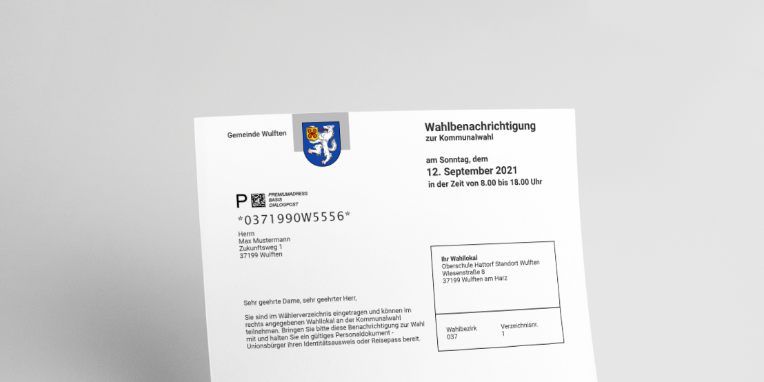 Wahlbenachrichtigung – Beispiel